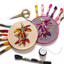 Load image into Gallery viewer, Stained Glass Tiger Lilies Embroidery Pattern