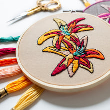 Load image into Gallery viewer, Stained Glass Tiger Lilies Embroidery Pattern