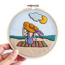 Load image into Gallery viewer, Seaside Sunbather Embroidery Pattern