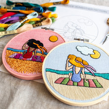 Load image into Gallery viewer, Seaside Sunbather Embroidery Pattern