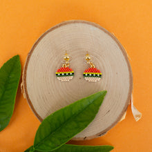 Load image into Gallery viewer, Citrus Wildflower Beaded Mini Earrings
