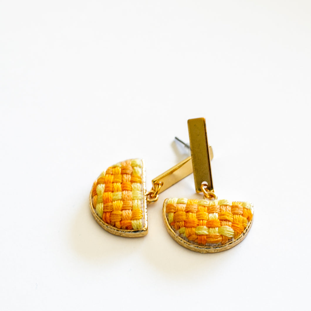 Sunshine Woven Embroidered Earrings