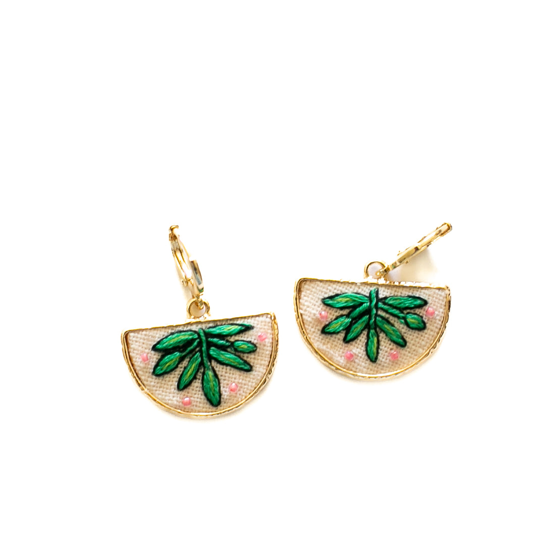 Botanical Embroidered Earrings