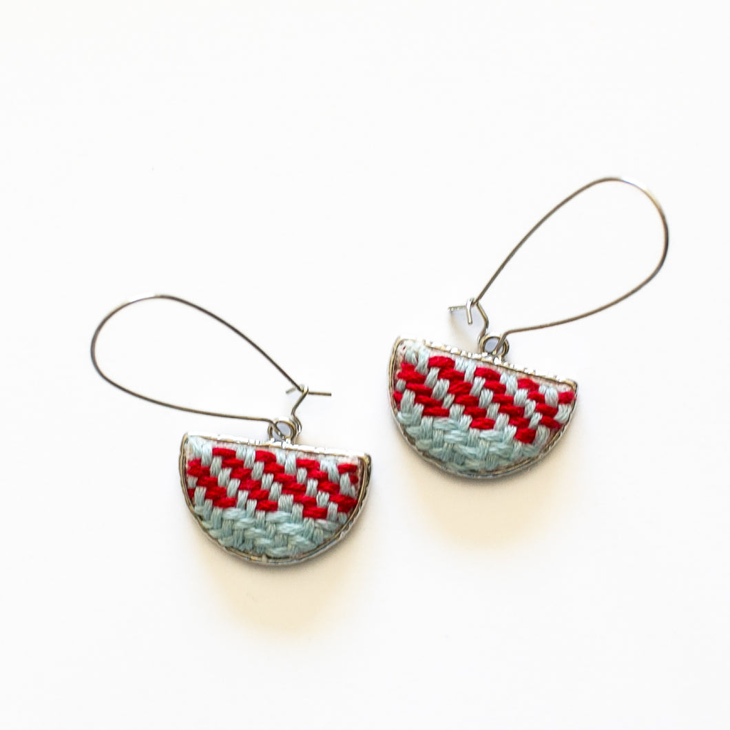 Fire & Ice Woven Embroidered Earrings