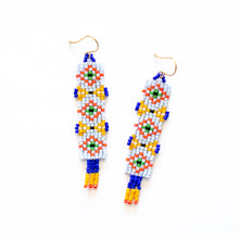 Load image into Gallery viewer, Cobalt Geometry Beaded Earrings
