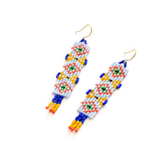 Load image into Gallery viewer, Cobalt Geometry Beaded Earrings
