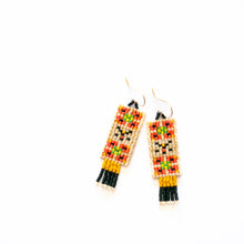 Load image into Gallery viewer, Ecru Squares Beaded Earrings
