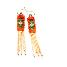 Load image into Gallery viewer, Salmon Fringed Beaded Earrings
