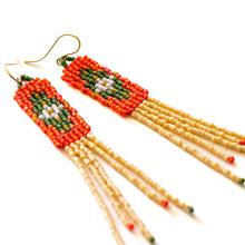 Load image into Gallery viewer, Salmon Fringed Beaded Earrings
