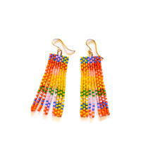 Load image into Gallery viewer, Rainbow Gingham Beaded Earrings
