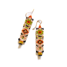 Load image into Gallery viewer, Salmon Squares Beaded Earrings
