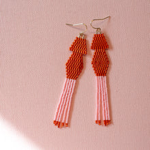 Load image into Gallery viewer, Pink &amp; Orange Beaded Earrings
