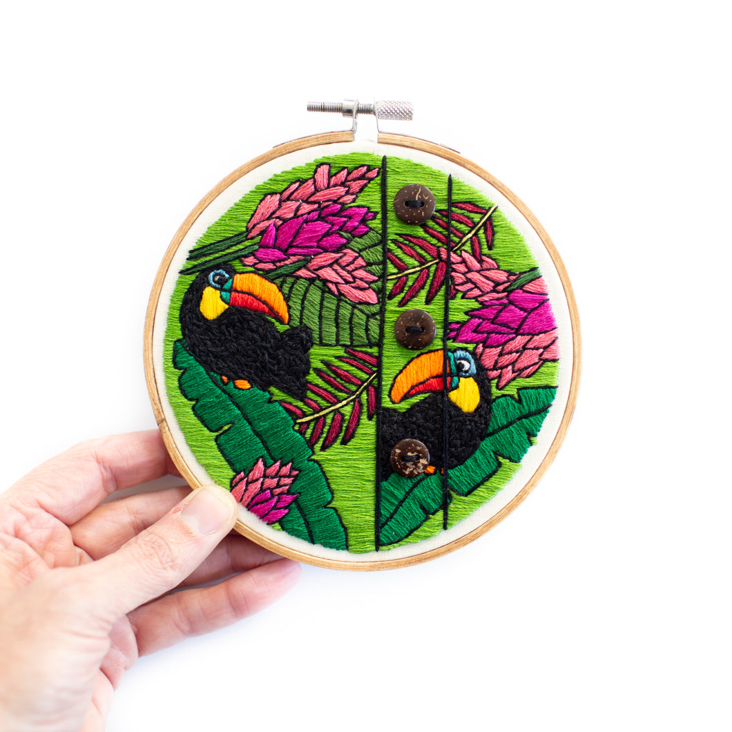 Tropical Toucan Embroidery Pattern