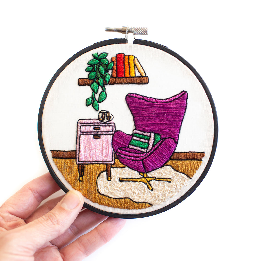 Reading Nook Embroidery Pattern
