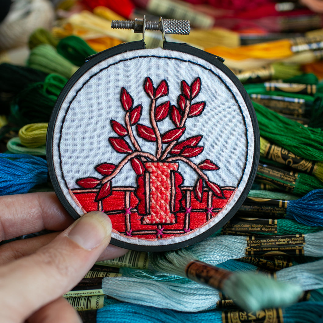 Planty Reds Embroidery Hoop