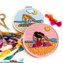 Load image into Gallery viewer, Seaside Sunbather Embroidery Pattern
