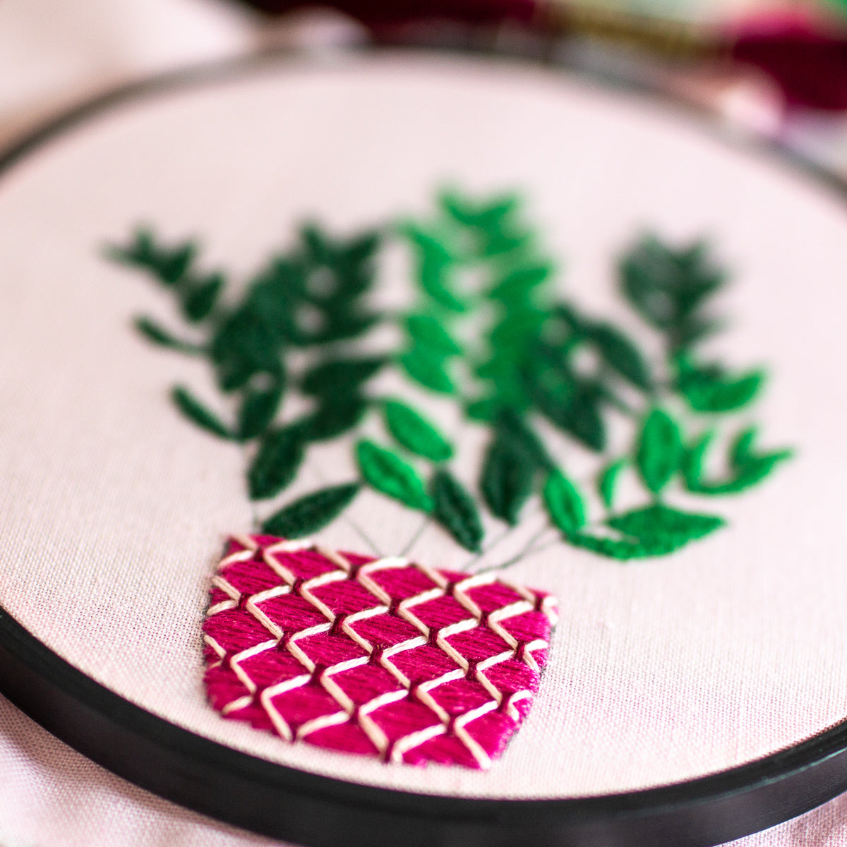 potted plant embroidery pattern Potted Zz Plant Embroidery Pattern