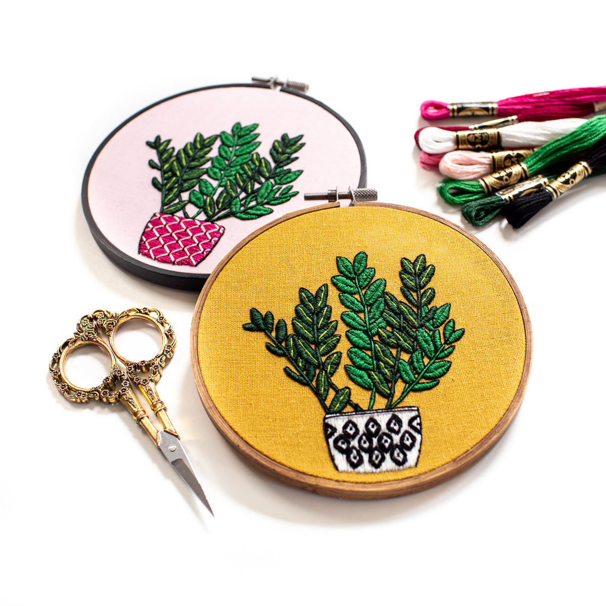 potted plant embroidery pattern Potted Zz Plant Embroidery Pattern