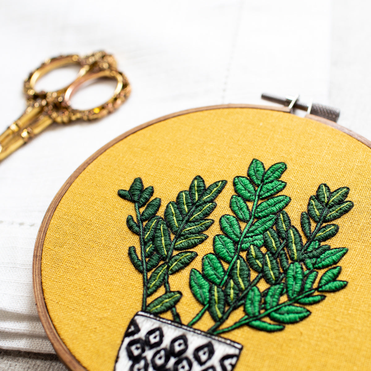 Potted Zz Plant Embroidery Pattern