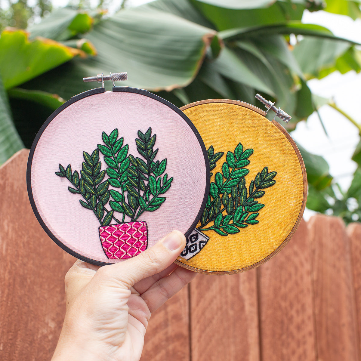 Potted Zz Plant Embroidery Pattern